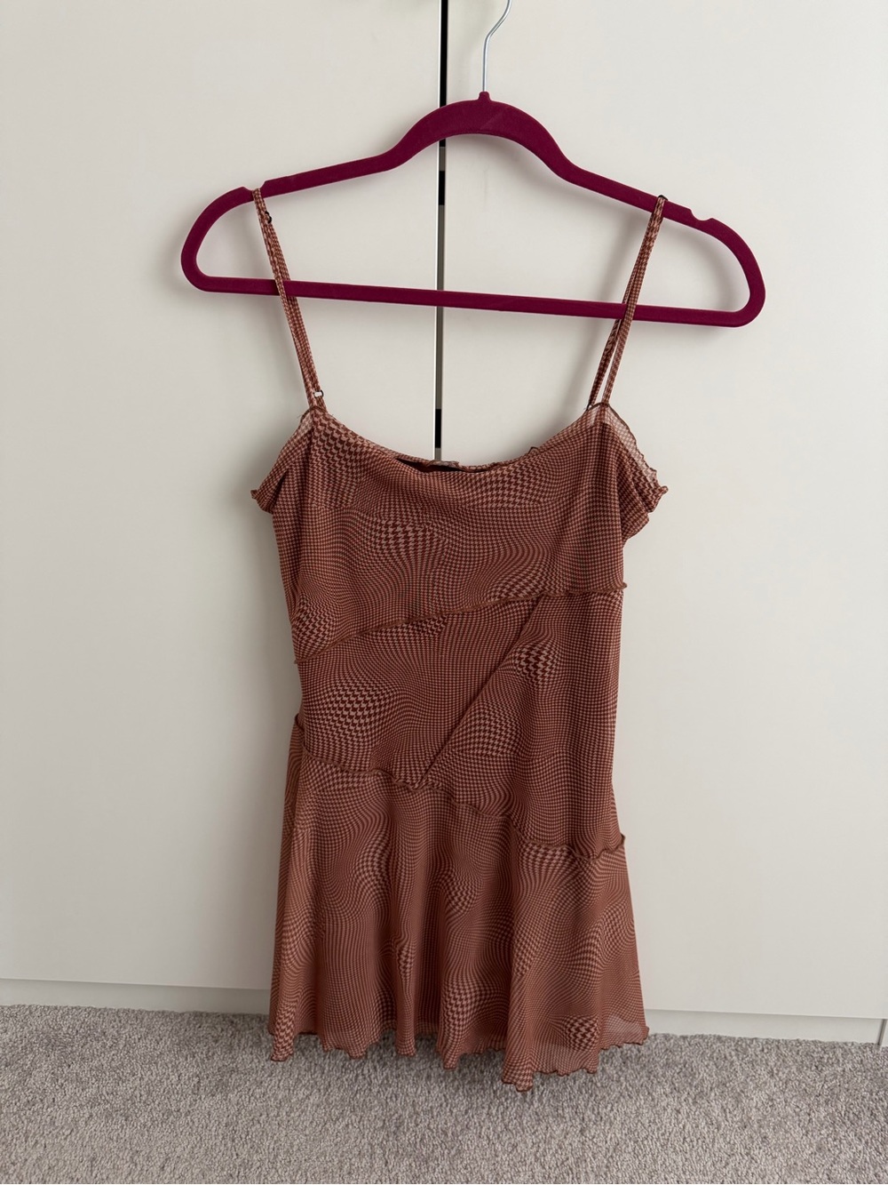 Urban Outfitters Houndstooth Brown Mini Dress